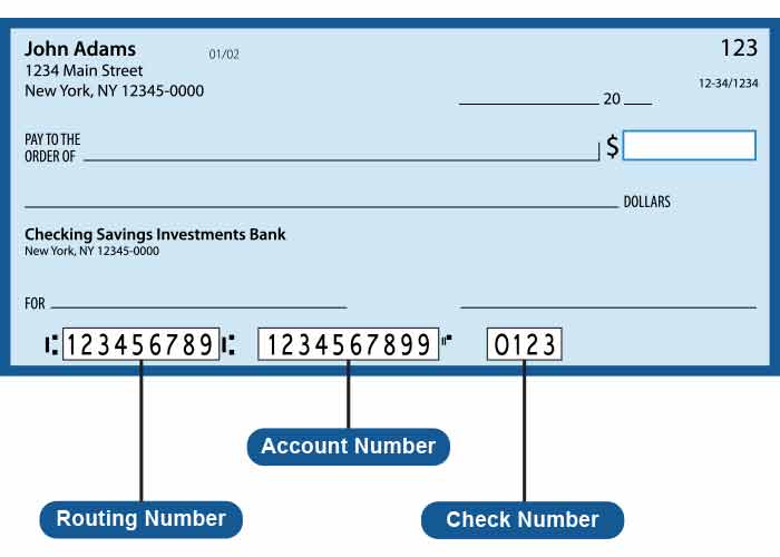 Image of a bank check