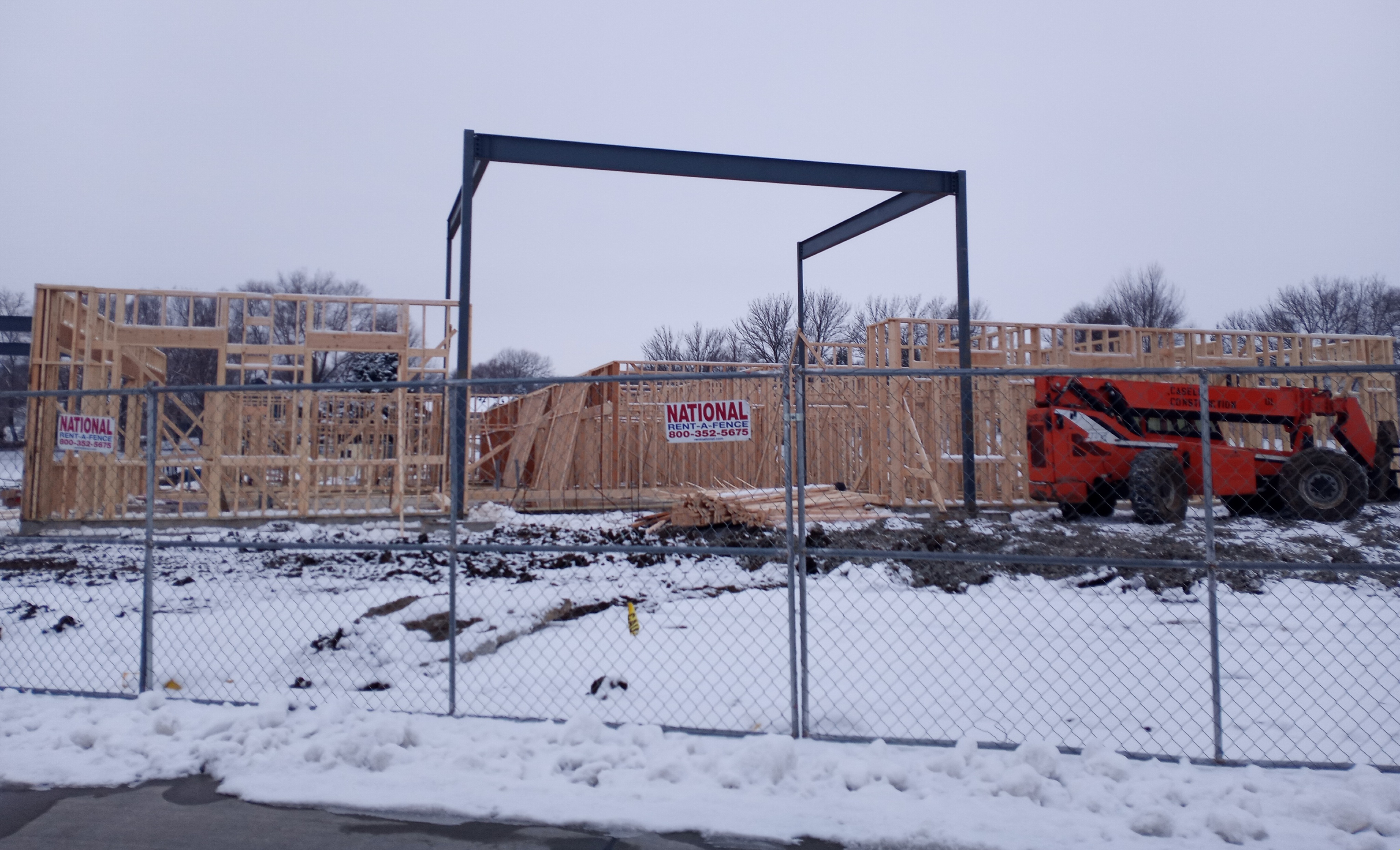 Front entrance under construction